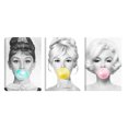 thumbnail image 1 of Cuadro Decorativo Tríptico Vertical Marilyn Audrey Brigitte Canvas Revolution  Set De 3 Cuadros 25x38 cm, 1 of 5