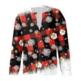 thumbnail image 5 of Womens Cardigan Christmas Plaid Santa Claus Snowflake Color Block Long Sleeve Button Knitted Sweater Plus Size Festival Knit Outwears, 5 of 5