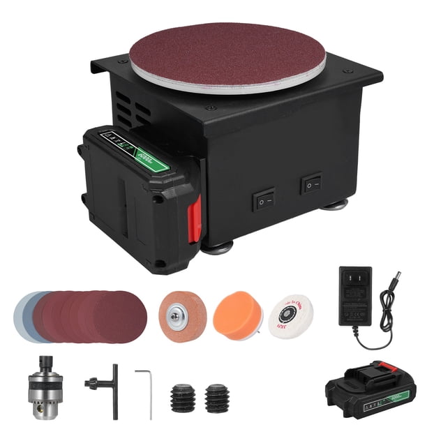 Molinillo 6000wa Batería Banco Eléctrico Machina de molienda y Pulido de Pulido Mini Disco de Disco de 6 Pulgadas Grinder Con Papel de Laja de Disco Adecuado Para Moler de Madera