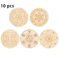 thumbnail image 1 of Sous-verres en Bois sous-Verres Lotus Ensemble de 10 10x10 cm Motif Géométrique, 1 of 5