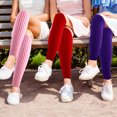 thumbnail image 7 of 3 Pairs Solid Colored Leg Warmers, Knitted Legwarmers Socks, Cute Ankle Warmers for Women girls 80s Accessories Winter Skating Outfit Ballet Dance Party (Red, pink, purple), 7 of 7