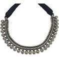 thumbnail image 4 of Black Necklace with drawstring thread for Women Oxidised Silver Indian thread Jewelry for Women Black and Silver Ethnic Choker Necklaces, 4 of 4