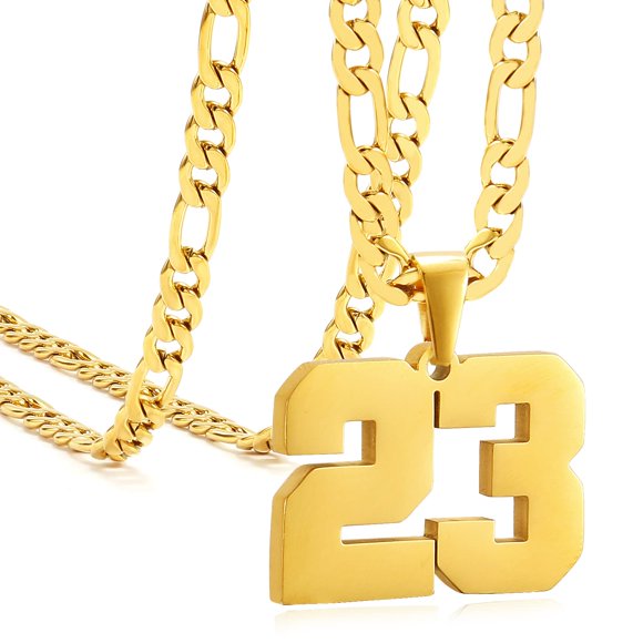 MIMITLTY Personalized Jersey Number Necklaces for Mens,Athletes Stainless Steel Sport Number Pendant Chain for Boys Baseball/Basketball/Football Team Inspiration Jewelry with Gifts