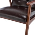 thumbnail image 3 of Take a Seat Natalie Accent Chair and Ottoman Set in Espresso Faux Leather, 3 of 6
