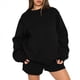 thumbnail image 2 of Suéteres de Cuello Redondo de de Gran Tamaño para Mujer, Tops Bonitos para Otoño e Invierno, Ropa Preppy para Chicas Adolescentes Negro M, 2 of 10