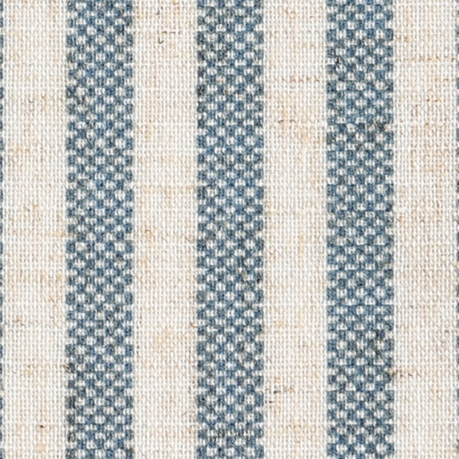 Striped Blue on Linen Beige