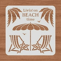 Beach Vacation Painting Stencils Coconut Tree Beach Umbrella Template Stencils for Wood Wall Painting and Scrapbooking