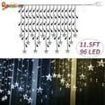 thumbnail image 2 of Spencer 16 Stars 96 LED Christmas Star Lights, Curtain String Lights Plug In for Bedroom Wall Decor with 8 Modes, Waterproof Hanging Window Lights For Winter Wonderland Christmas Decorations, 2 of 8
