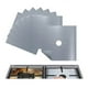 thumbnail image 3 of WORGEOUS Fundas para quemadores de estufa de 5 piezas Protector de estufa de gas duradero Revestimiento de placa superior reutilizable Forros de estufa Almohadilla limpia (plateada, 27x27x0.08 cm), 3 of 8