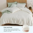thumbnail image 5 of Soft Waffle Comforter Set Queen Size- Comfy Breathable Waffle Weave Comforter with 2 Pillow Shams, 3 Pieces No Snagging Lightweight Bedding Set for All Season, Cream, 5 of 6