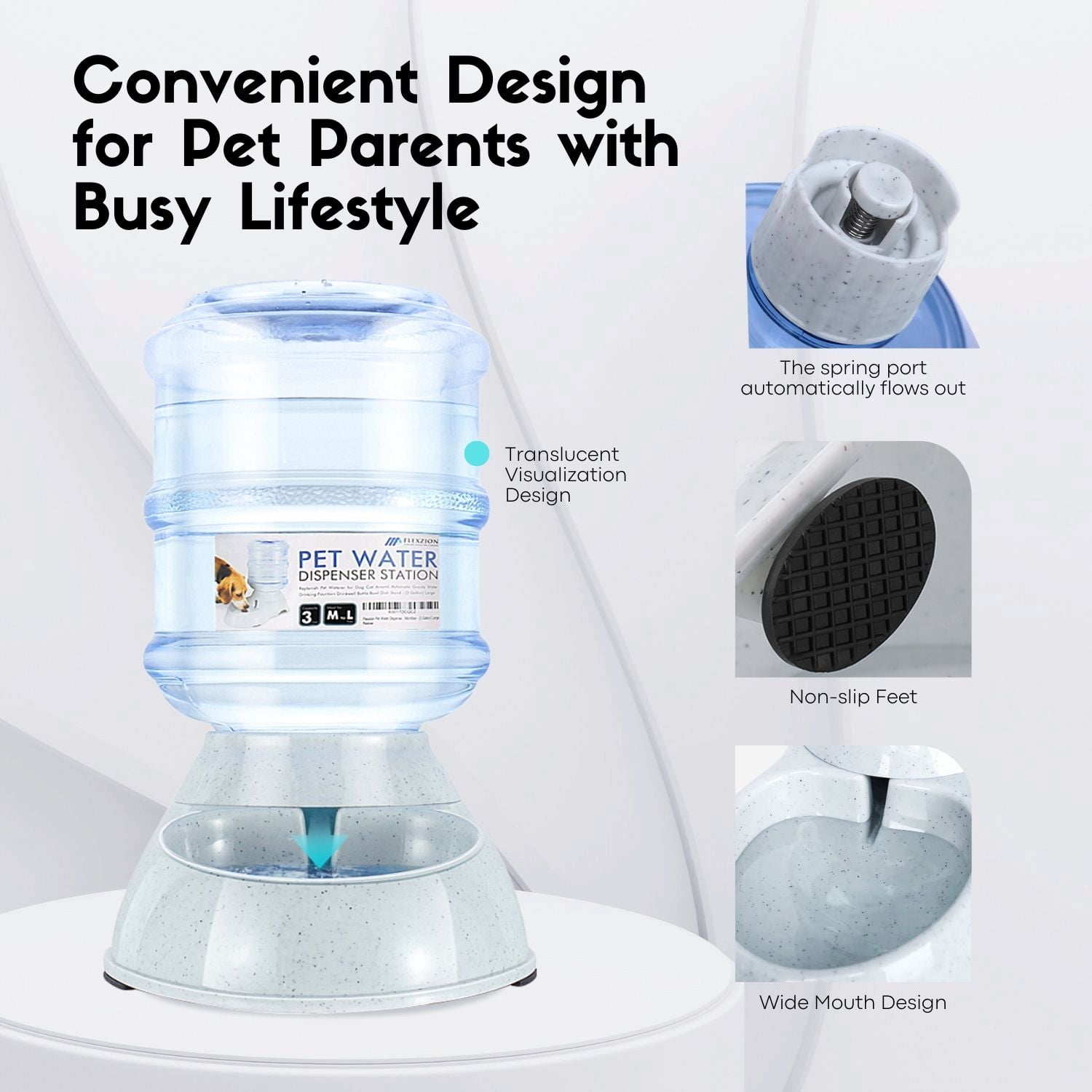 Uiifan 2 Pcs Pet 3 Gallon Large Dog Water Dispenser 11 Liters Dog Water  Bowl Dispenser