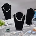 thumbnail image 5 of Velvet with Paperboard Necklace Bust Display Stands Jewelry Stands for 2 Necklaces Black 12~13x21.8x31cm, 5 of 6