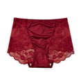 thumbnail image 4 of Blmnix Plus Size Ladies Underwear Panties Sexy Underwear High Waisted Panty Lace Panties Red Women Cotton Underwear, 4 of 5