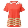 thumbnail image 5 of COM1950s Shorts pour Femmes, Chemises pour Femmes, Femmes Imprimé Manches Courtes Col Rond Chandail Chemises en Dentelle Blouse, Blouses pour Femmes, Chemises Manches Courtes pour Femmes, Blouses Manches Courtes pour Femmes, 5 of 5