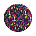 thumbnail image 4 of Spare Tire Cover, Colourful Wine Glass Print Wheel Cover Tire Covers For Trailers Car Truck Camper Universal Tire Covering Fits Diameter14"-17", 4 of 4