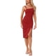 thumbnail image 2 of Vestido de cóctel de oficina sin mangas con abertura lateral para mujer Inspire Chic L rojo, 2 of 6