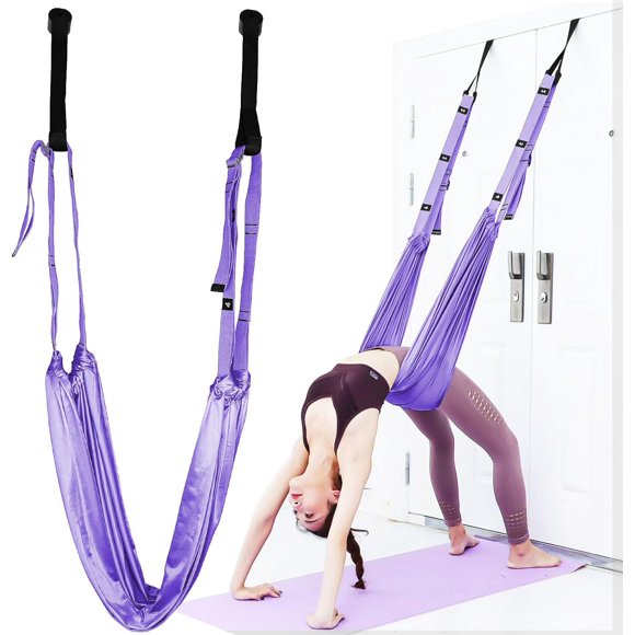 shiyou-Yoga Fitness Stretching Strap Adjustable Stretcher Band for Waist Trainer Stretching Door Swing Flexibility Tensile Trainer for Yoga Practitioner Ballet Dancer Gymnastics Exercises