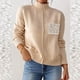 thumbnail image 1 of Suéter de cuello alto para mujer, blusas con empalmes de encaje, camiseta de cuello alto, suéter casual de moda, top acrílico para mujer, 1 of 7