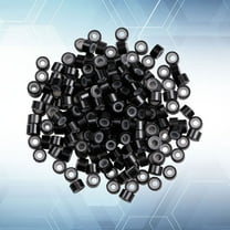 KONTONTY 500pcs Wig Silicone Hair Cuffs Braiding Beads Hair Accessory  Hair Decoration Filigree Tube (Black)