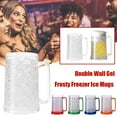 thumbnail image 3 of Beer Mugs for Freezer, Clear Double Wall Gel Frosty Ice Mugs with Gel, Plastic Frozen Beer Mug with Handle, Double Wall Insulated Plastic Glasses, Perfect Ice Cup for Home Party, 3 of 9