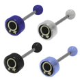 thumbnail image 1 of Female & Male Symbol Barbell Tongue Ring, 1 of 1