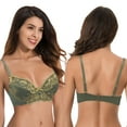 thumbnail image 6 of Curve Muse Womens Plus Size Unlined Semi-Sheer Balconette Underwire Lace Bra-2PK-DEEP GREEN,NUDE-36C, 6 of 7