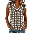 thumbnail image 3 of SROBPTY Womens Tank Tops Print Collared Button Front Sleeveless Summer Shirts for Casual Wear, 3 of 5