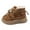 Brown, variant on Quealent Winter Baby Snow Boots with Zip & Faux Furry Infant Boys Girls Booties Non-slip Sole Outdoor Warm Shoes for Toddler Brown for Size 11