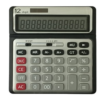 Pen + Gear 12 Digit Large Display Desktop Calculator, Gray, Office