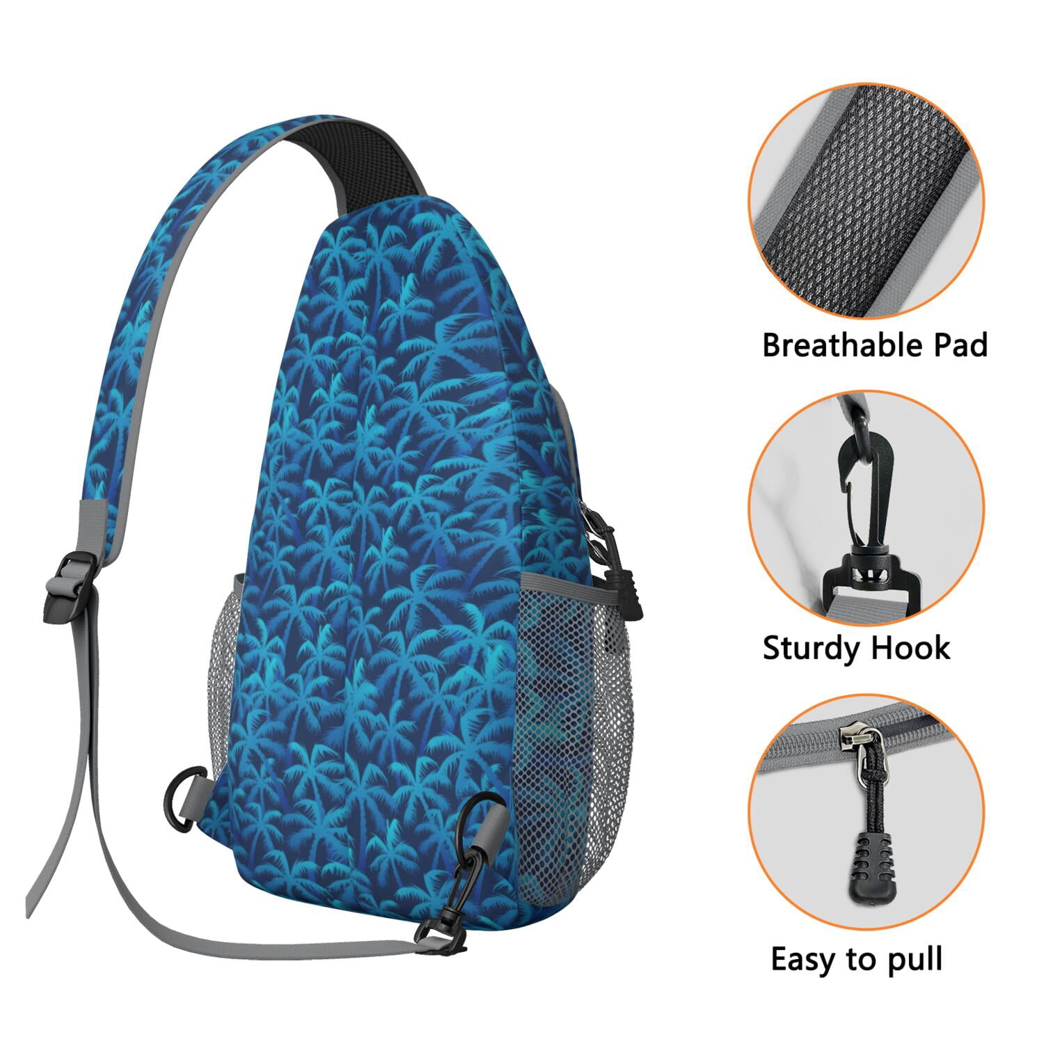 Tropical Beach Sunset Chest Bag - Boho Versatile Crossbody Backpack - Durable & Spacious for Outdoor Adventures & Casual Urban Use