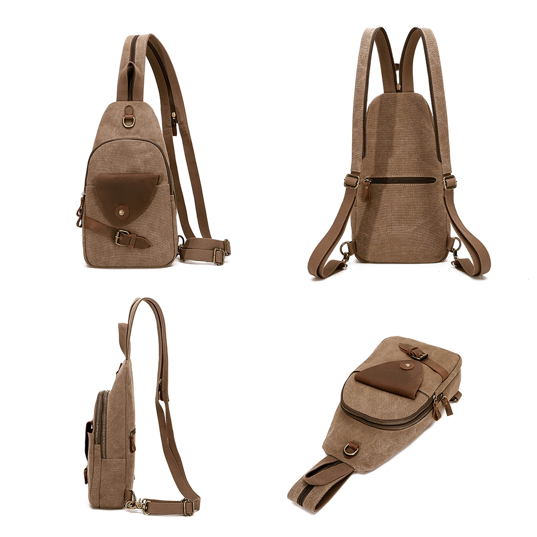 KL928 Canvas Sling Bag for Men Crossbody Backpack Shoulder Casual Rucksack Unisex Casual Bag