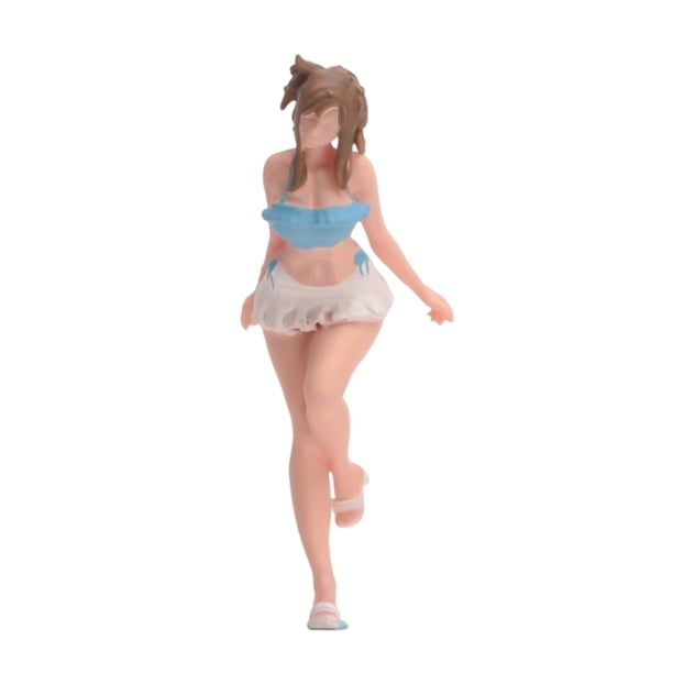 Figura de Chica en Miniatura Modelo 1/64 Personaje Femenino Muñeca de Resina Decorativa para Diorama Colección Microjardín Adecuada para Escritorio Traje de baño
