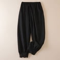 thumbnail image 5 of Women's High Waist Lace Patchwork Boho Pants Elastic Waist Loose Casual Cropped Harem Trousers, 5 of 6