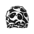 thumbnail image 2 of Cute Panda Beanie Hat Warm Skull Cap Adult Knitted Hat Baggy Slouchy Chemo Cap for Women Men, 2 of 7