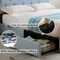 thumbnail image 4 of Miniyam Upholstered Full Size Bed with USB Charging Station, LED Lights, Storage Drawers, Light Gray, 4 of 7