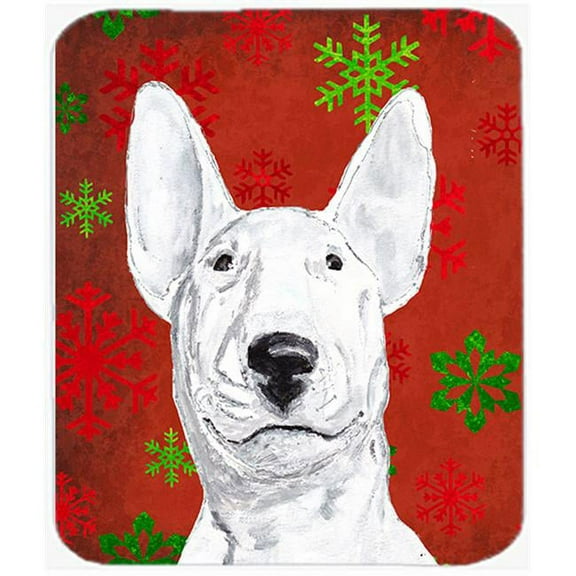 Carolines Treasures  Bull Terrier Red Snowflake Christmas Mouse Pad