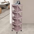 thumbnail image 1 of Zapatero organizador de zapatos, soporte de almacenamiento Vertical de 9 capas, caja de almacenamiento resistente, colgador de zapatos para pasillo, violeta rosa, 1 of 8