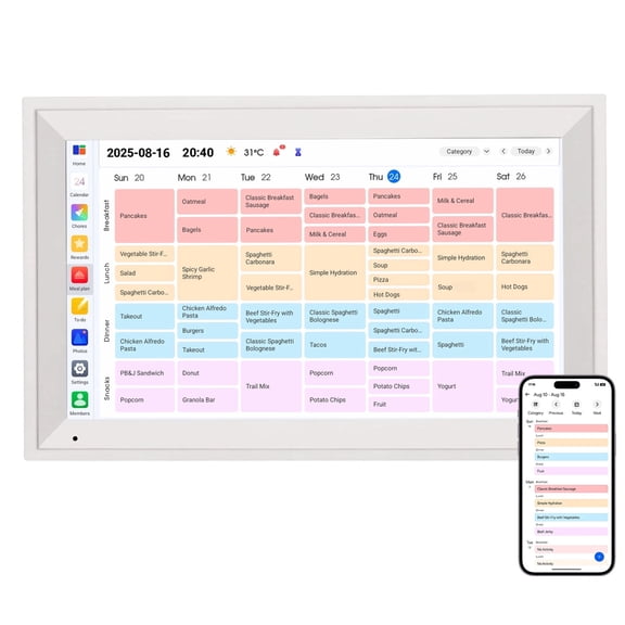 15.6 Inch Smart Wall Planner Digital Calendar And Chore Chart, 1920x1080 Touchscreen Interactive Display For Family Schedules, Wall Mount Included, Great For Organizing Your Daily Life