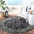 thumbnail image 2 of Safavieh Courtyard Daniel Oriental Indoor/Outdoor Area Rug, Black/Sand, 5'3" x 5'3" Round, 2 of 10