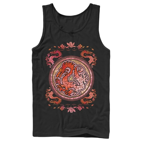 Men's Mulan Stained Glass Mushu Tank Top