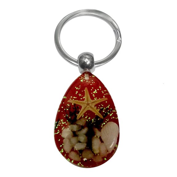 YongCo Luminous Pendant Car Keyring Unique Starfish Resin Charm Keychains Backpack Decoration Fashion Bag Charm Jewelry