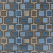 Dundee Deco's Geometric Printed Sepia, Aegean Blue, Silver Square Shapes Peel and Stick Self Adhesive Removable Wallpaper, Roll 18 ft. X 18 in. (5.5m X 45cm), 26.6 sq. ft. (2.5 sq. m)