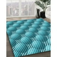 thumbnail image 2 of Ahgly Company Indoor Square Patterned Dark Cyan Green Area Rugs, 7' Square, 2 of 6