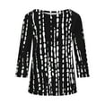 thumbnail image 4 of Hvyesh Plus Size 3/4 Sleeve Tops for Women Summer Print T Shirt 2025 Summer Oversized Tshirts Hasta 70% de descuento, 4 of 5