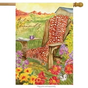 Autumn Tranquility Fall House Flag Floral Butterfly Flower 28" x 40"