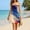 Blue, variant on Summer Dresses for Women Beach Cover Ups Strapless Boho Floral Print Sundress 2026 Blue XXL