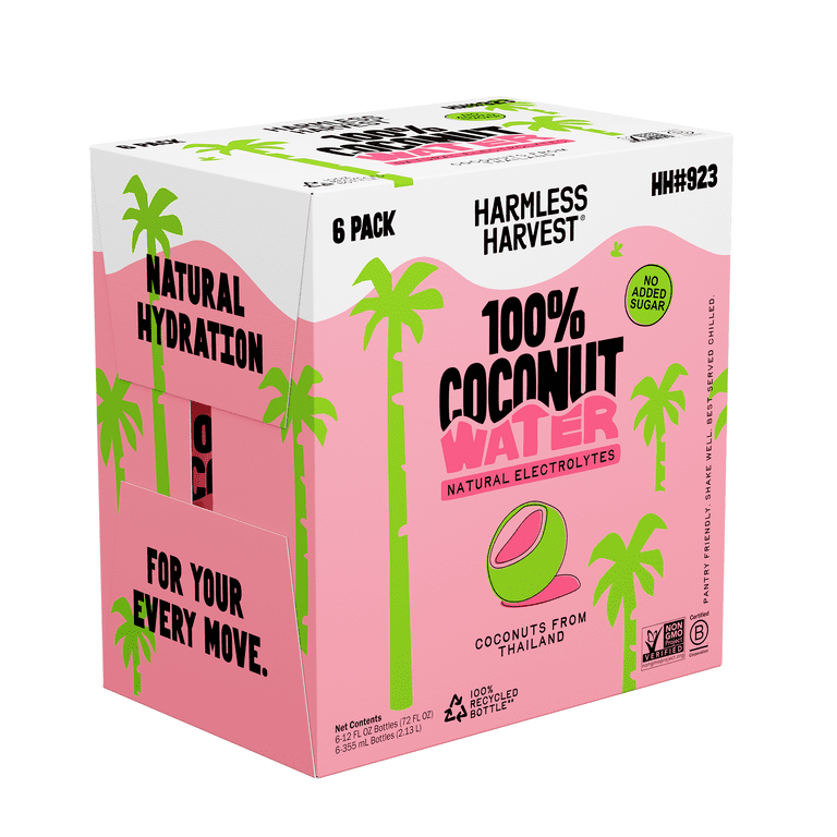 Harmless Harvest Shelf-Stable 100% Coconut Water, 12 fl oz, 6 Pack photo 1