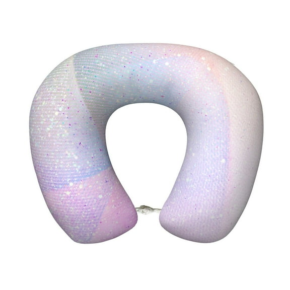 Balery Rainbow Neck Pillow for Traveling, Upgraded Travel Neck Pillow for Airplane 100% Pure Memory Foam Travel Pillow for Flight Headrest Sleep