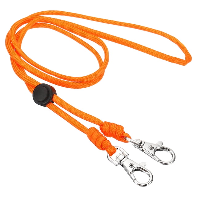 Unique Bargains Lanière de Cou avec 2 Crochets Pivotants Lanières de Badge Sangle Réglable Porte-Clés Orange