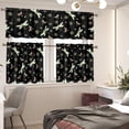 thumbnail image 5 of Dragonfly Print Kitchen Window Curtains Valance and Tier Set, 3 Piece Set Rod Pocket Short Curtains, Autumn Window Treatment for Bedroom European Curtains with Rod Pocket, 5 of 5